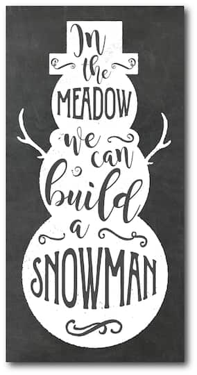 Courtside Market® In The Meadow We Can Build A Snowman Gallery-Wrapped Canvas Wall Art in Black/White | 12" x 24" | Michaels®